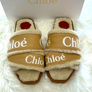 Chloe 100% Real Fur Syed Lambskin Shearling Made in Italy size 39WUs Size 9